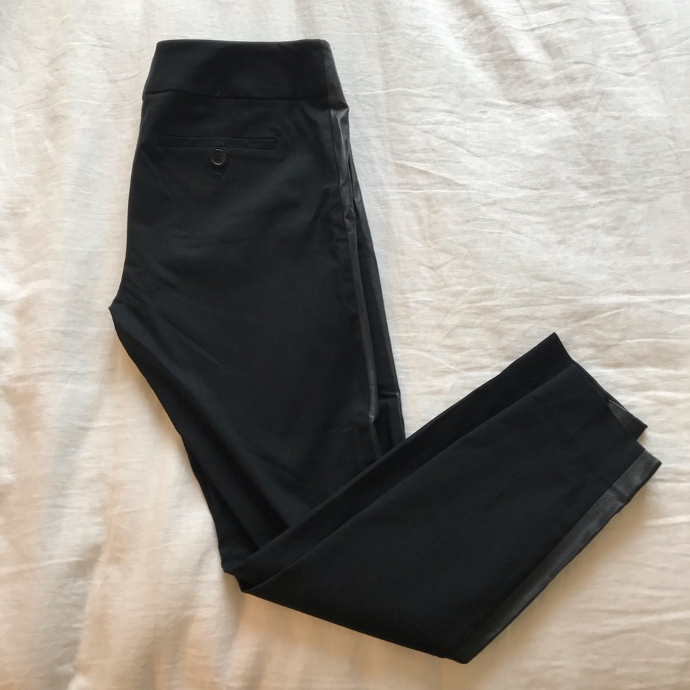 Limited Black Pants with Faux Leather Details